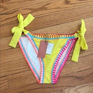 Ferrari Yellow Bikini Bottom with Colorful Trim